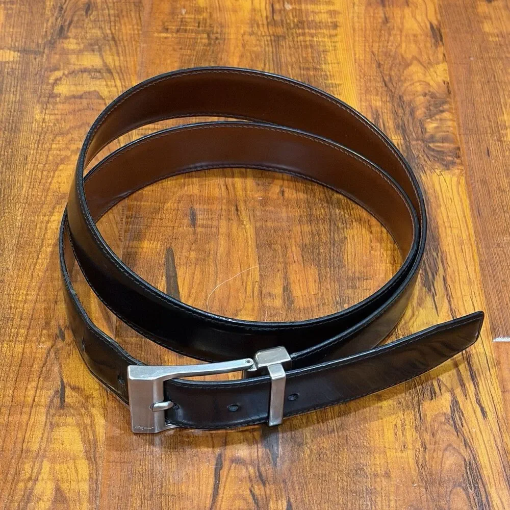 Salvatore Ferragamo Reversible Brown Black Leather 36” Men's Belt